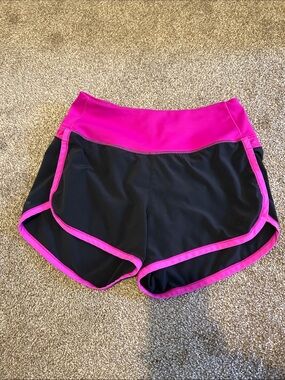 New Balance Black Shorts with Hot Pink Trim
